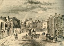 The Old village of Vauxhall, with Entrance to the Gardens, in 1825 (c1878). Creator: Unknown