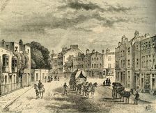The Old village of Vauxhall, with Entrance to the Gardens, in 1825 (c1878). Creator: Unknown