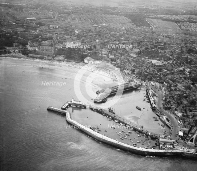 The Old and East Harbours and the town, Scarborough, North Yorkshire, 1948. Artist: Aerofilms.