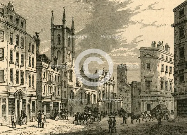 'The Old Bank, Looking from the Mansion House', (1897). Creator: Unknown.
