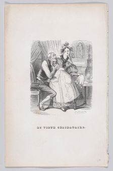 The Old Bachelor from The Complete Works of Béranger, 1836. Creators: Cesar-Auguste Hebert, Louis-Henri Brevière