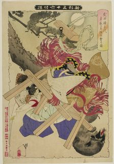 The Old Badger from the series "New Forms of Thirty-Six Ghosts", 1889. Creator: Tsukioka Yoshitoshi