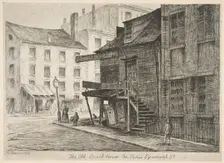 The Old Beach House, Corner of Cedar and Greenwich Streets (from Scenes of Old New York), 1874. Creator: Henry Farrer