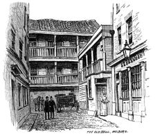 The Old Bell coaching inn, Holborn, London, 1887