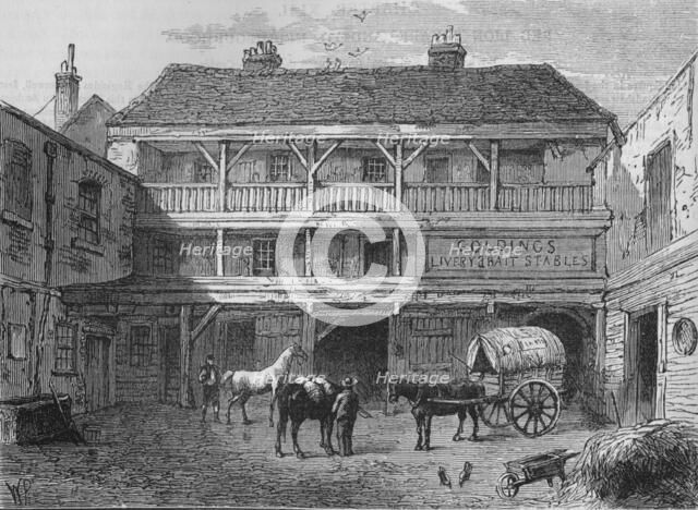 The Old Black Bull Inn, Gray's Inn Lane, London, c1800 (1878). Artist: Unknown.