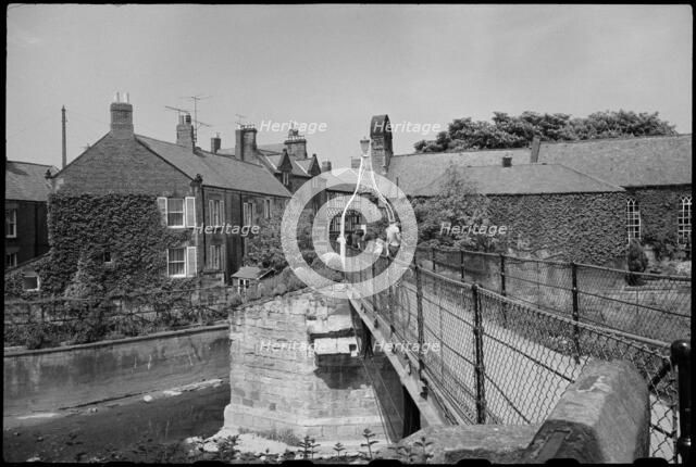 The Old Bridge and Footbridge, Chantry Place, Morpeth, Northumberland, c1955-c 1980. Creator: Ursula Clark.