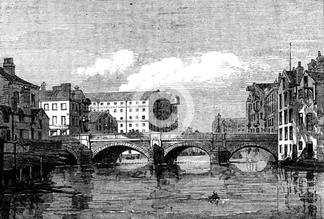 The Old Bridge at Leeds, 1873. Creator: Unknown.