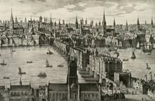 "The Old Bridge, The Only Bridge Over the Thames Until 1750, Stood for Six and a Half Cent... 1937 Creator: Unknown