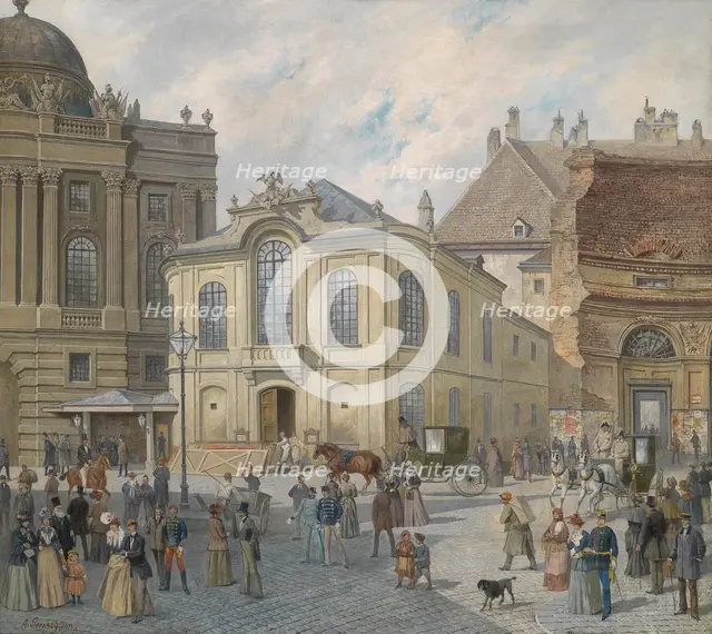 The old Burgtheater in Vienna, c. 1900.