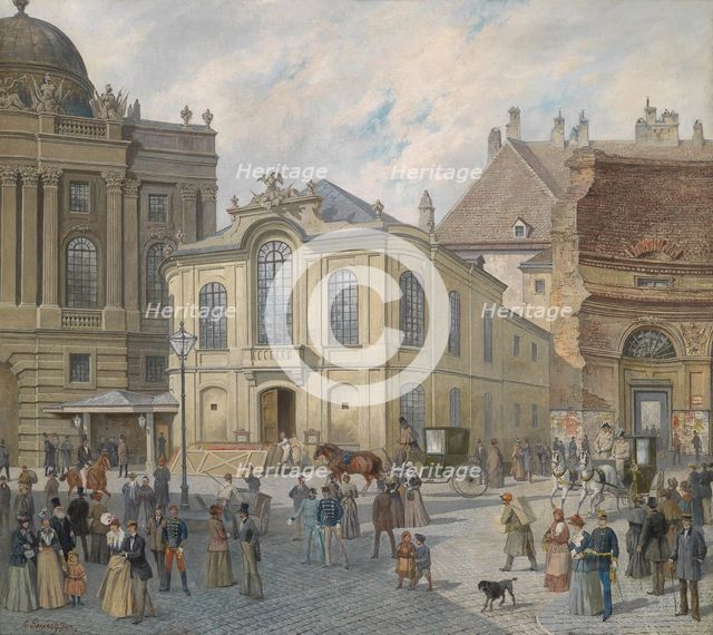 The old Burgtheater in Vienna, c. 1900.