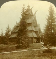 The old Church of Gol, a quaint 12th cent. Building at Osoarshal, Norway c1905. Creator: Unknown