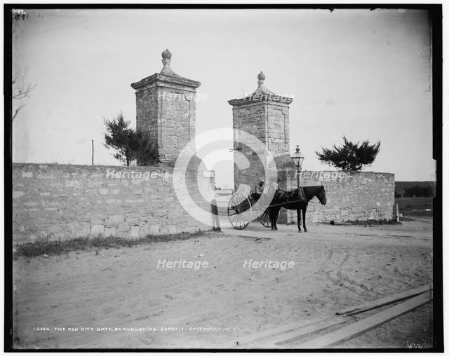 The Old City Gate, St. Augustine, c1894. Creator: William H. Jackson.
