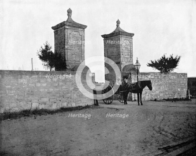 The Old City Gate, St Augustine, Florida, USA, 1893.Artist: John L Stoddard