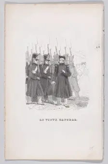 The Old Corporal from The Complete Works of Béranger, 1836. Creator: Auguste Raffet