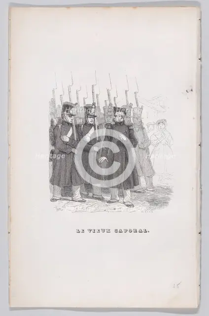 The Old Corporal from The Complete Works of Béranger, 1836. Creator: Auguste Raffet.