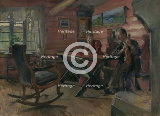 The Old Cottage at Kolbotn, Hulda and Arne Garborg's Home, 1896. Creator: Harriet Backer.