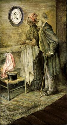 The Old Couple Looking at a Portrait of Lincoln, after 1904-1905. Creator: Unknown