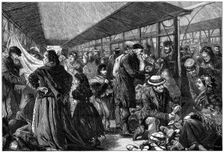 The old clothes exchange, Phil's Building, Houndsditch, London, 1882. Artist: Charles Joseph Staniland