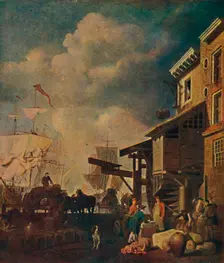 The Old East India Wharf, London Bridge c1700-1740, (1904). Artist: Peter Monamy