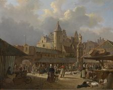 The Old Fish Market in Antwerp, 1833. Creator: Francois Antoine Bossuet