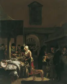 The Old Fish Market on the Dam, Amsterdam, 1650. Creator: Emanuel de Witte