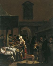 The Old Fish Market on the Dam, Amsterdam, 1650. Creator: Emanuel de Witte