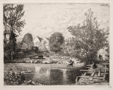 The Old Footbridge, 1915. Creator: Auguste Louis Lepère (French, 1849-1918)