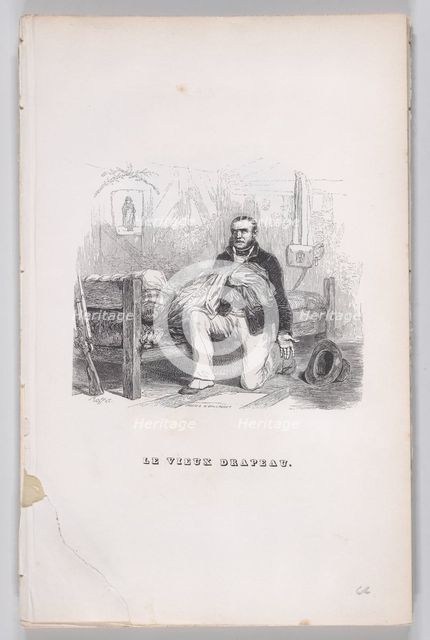 The Old Flag from The Complete Works of Béranger, 1836. Creators: Auguste Raffet, Lacoste, Eugène Guillaumot.