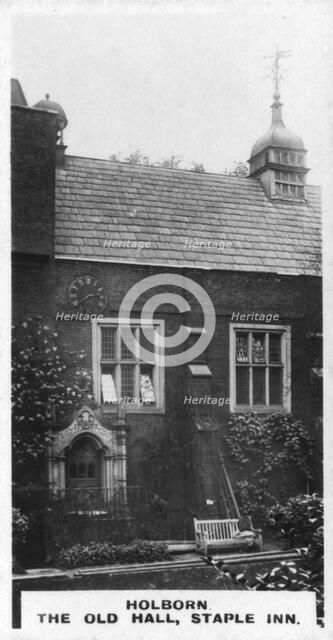 The Old Hall, Staple Inn, Holborn, London, c1920s. Artist: Unknown