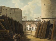 The old iron scales at Slussen, Stockholm, mid-19th century. Creator: Johan Fredrik Julin