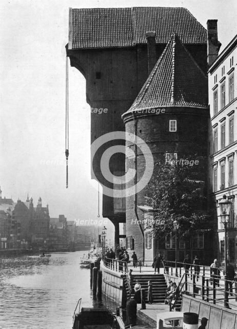 The old Krantor (Crane Gate) on the river Mottlau, Gdansk, Poland, 1926. Artist: Unknown