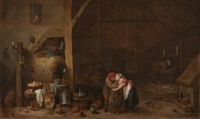 The Old Man and the Maid, c1650. Creator: David Teniers II