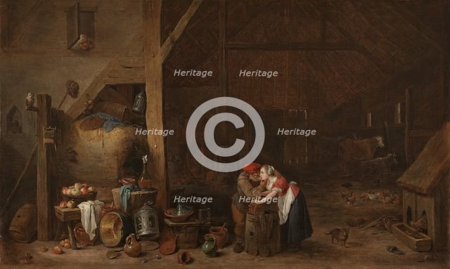 The Old Man and the Maid, c1650. Creator: David Teniers II.