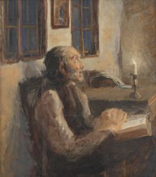 The old man at the leper, 1896-1900. Creator: H. A. Brendekilde