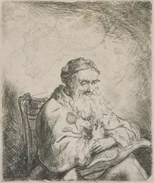 The old man with a leaf of trefoil on his coat, 1642-1669. Creator: Ferdinand Bol