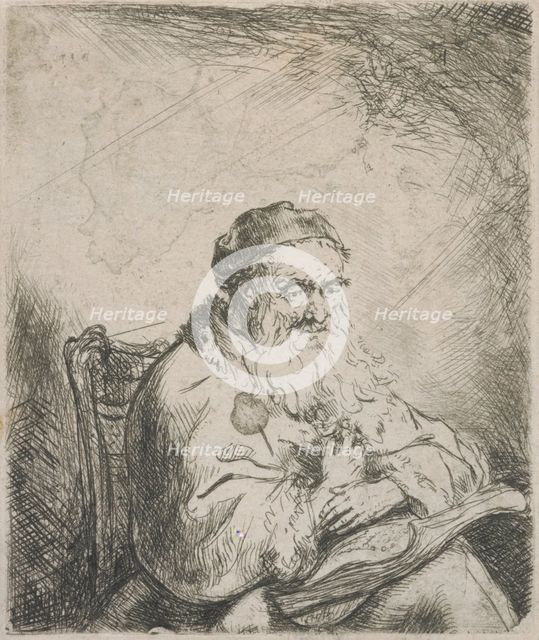 The old man with a leaf of trefoil on his coat, 1642-1669. Creator: Ferdinand Bol.