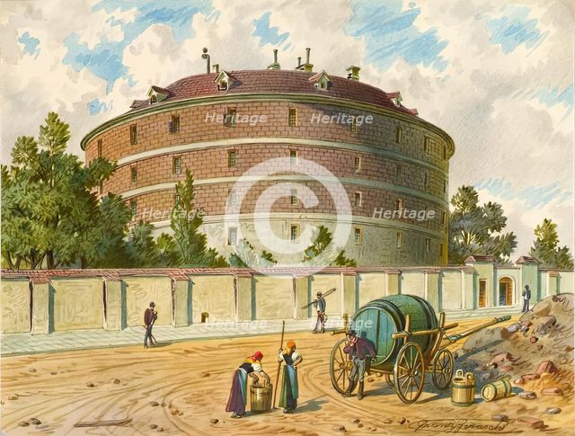 The old madhouse in Vienna (Fools' Tower), called "Kaiser Joseph-Gugelhupf"., undated. Creator: Franz Gerasch.
