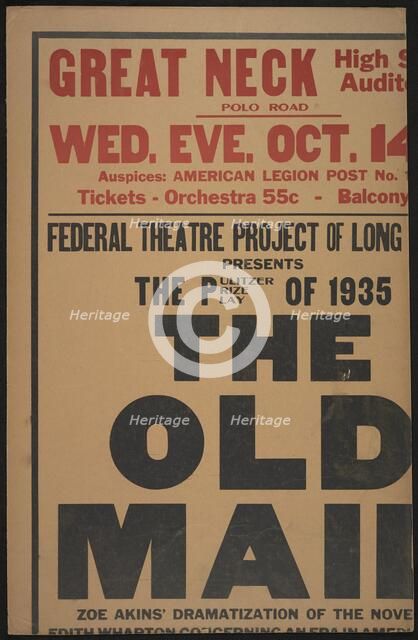 The Old Maid, New York, [1935]. Creator: Unknown.