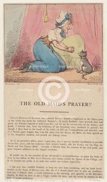 The Old Maid's Prayer!!, February 10, 1801., February 10, 1801. Creator: Thomas Rowlandson.