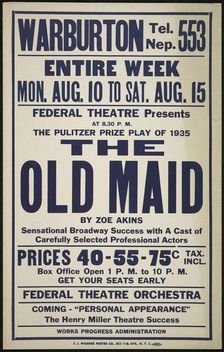 The Old Maid, [Yonkers, NY?], [193-]. Creator: Unknown