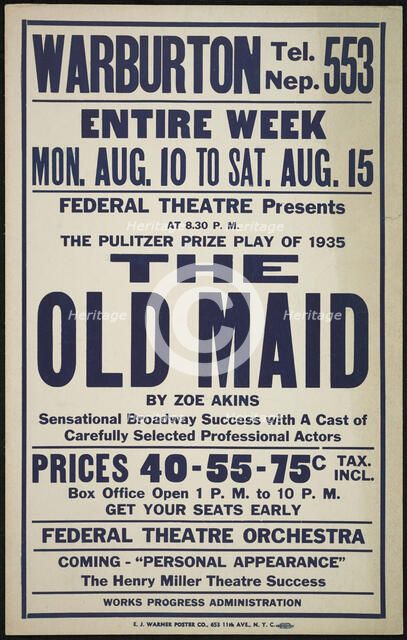 The Old Maid, [Yonkers, NY?], [193-].  Creator: Unknown.