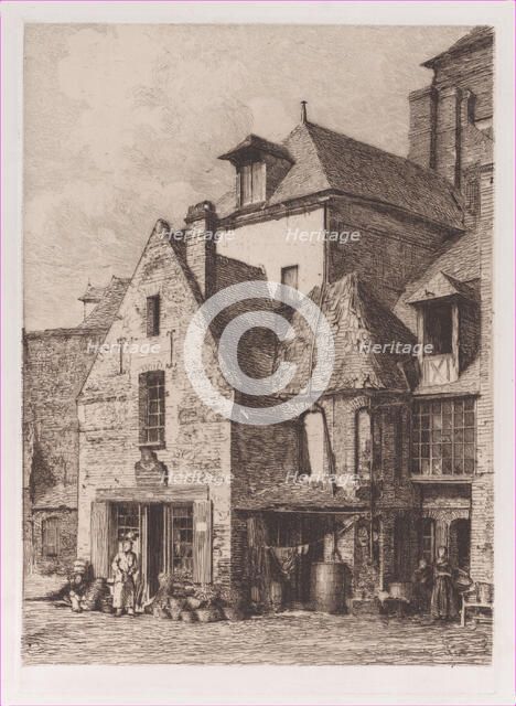 The Old Market at Fecamp, ca. 1865. Creator: Jules-Ferdinand Jacquemart.