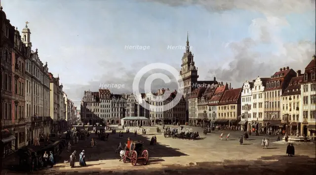 'The Old Market Place in Dresden', c1750-c1752. Artist: Bernardo Bellotto