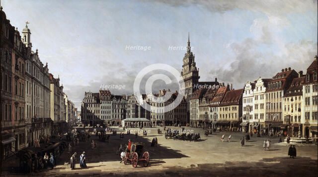 'The Old Market Place in Dresden', c1750-c1752. Artist: Bernardo Bellotto