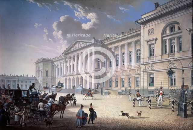 The Old Michael Palace in Saint Petersburg, 1832. Artist: Beggrov, Karl Petrovich (1799-1875)