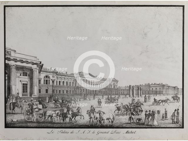 The Old Michael Palace in Saint Petersburg. Artist: Pluchart, Alexander (1777-1827)