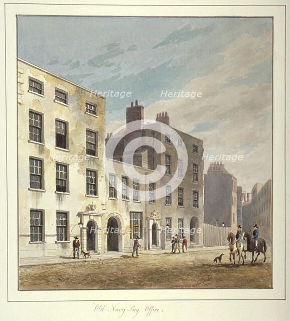 The Old Navy Pay Office, Old Broad Street, City of London, 1811.                                     Artist: George Sidney Shepherd
