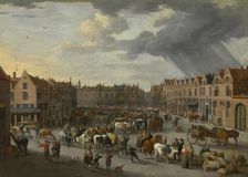 The Old Ox Market in Antwerp, mid-late 17th century. Creator: Erasmus de Bie