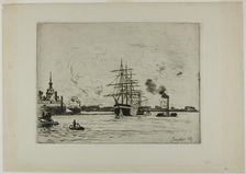 The Old Port of Rotterdam, 1863. Creator: Johan Barthold Jongkind