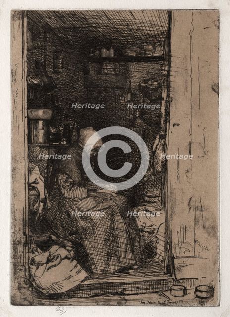 The Old Rag Woman, No. 10 from Twelves Etchings from Nature (The French Set), 1858. Creator: James McNeill Whistler (American, 1834-1903).